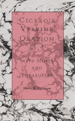 Cicero's Verrine Oration II. 4 With Notes and Vocabulary  1992 9780814323823 Front Cover