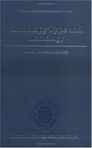 Homotopy Type and Homology   1996 9780198514824 Front Cover