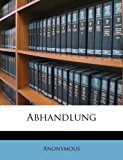 Abhandlung  N/A 9781179133829 Front Cover
