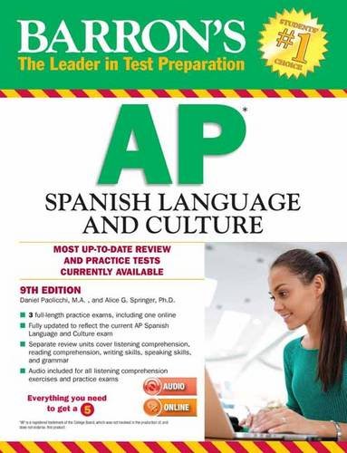 Barron's AP Spanish Language and Culture with MP3 CD  9th 2017 (Revised) 9781438076829 Front Cover