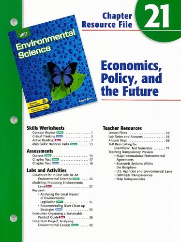 Environmental Science Chptr. 21 : Economics, Policy and the Future 4th 9780030680830 Front Cover