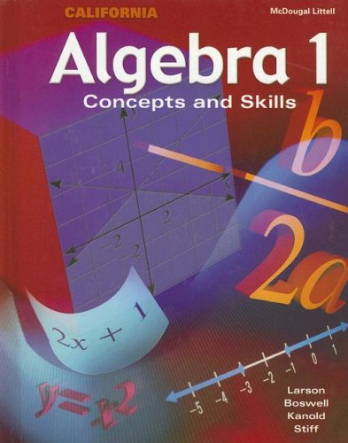 Algebra 1: California : Concepts and Skills 1st 2001 9780618163830 Front Cover