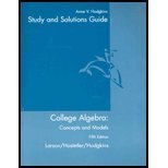 College Algebra Concepts and Models 5th 2006 (Guide (Pupil's)) 9780618492831 Front Cover