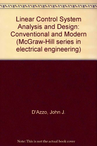 Linear Control System Analysis and Design 2nd 1981 9780070161832 Front Cover