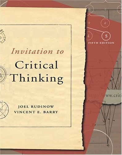 Invitation to Critical Thinking  5th 2004 (Revised) 9780155058835 Front Cover