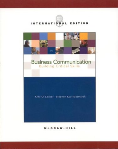 Business Communication Building Critical Skills 2nd 2004 9780071214841 Front Cover