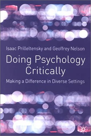 Doing Psychology Critically Making a Difference in Diverse Settings  2002 (Revised) 9780333922842 Front Cover