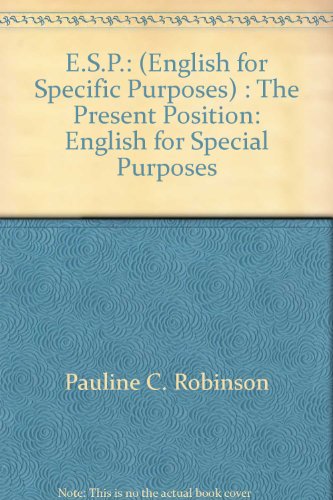 ESP (English for Specific Purposes) : The Present Position  1980 9780080245850 Front Cover