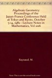 Algebraic Geometry Proceedings of the Japan-France Conference held at Tokyo and Kyoto, October 5-14, 1982 N/A 9780387126852 Front Cover