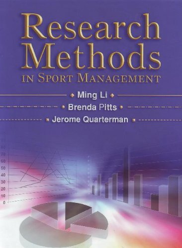 Research Methods in Sport Management   2008 9781885693853 Front Cover