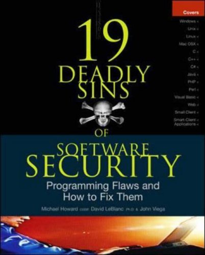 19 Deadly Sins of Software Security Programming Flaws and How to Fix Them  2006 9780072260854 Front Cover