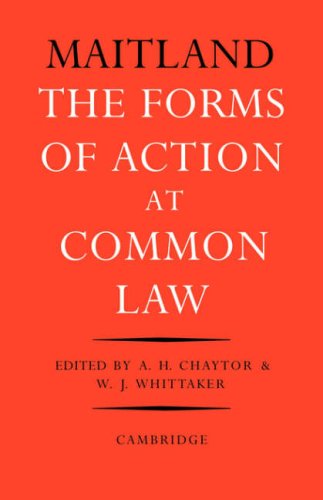 Forms of Action at Common Law A Course of Lectures  1997 9780521091855 Front Cover