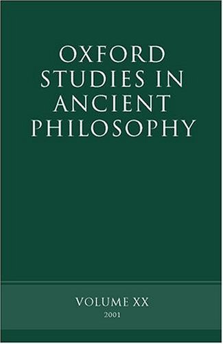 Oxford Studies in Ancient Philosophy   2002 9780199245857 Front Cover
