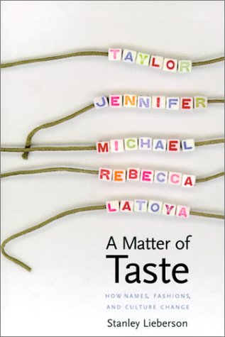 Matter of Taste : How Names, Fashions, and Culture Change  2000 9780300083859 Front Cover