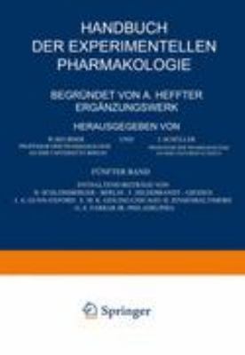 Handbuch der Experimentellen Pharmakologie - Ergï¿½nzungswerk   1937 9783642472862 Front Cover