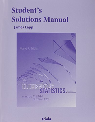 Student Solutions Manual for Elementary Statistics Using the TI-83/84 Plus Calculator  4th 2015 9780321953865 Front Cover
