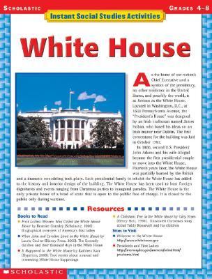 White House Instant Social Studies Activities N/A 9780439370868 Front Cover