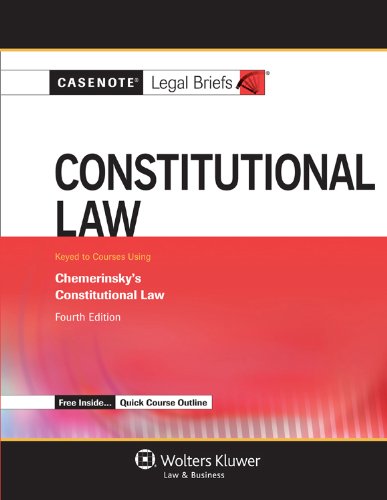 Constitutional Law Chemerinsky's Constitutional Law 4th (Student Manual, Study Guide, etc.) 9781454819868 Front Cover