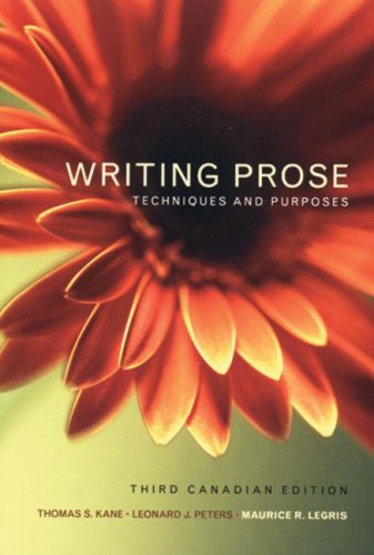 WRITING PROSE:TECH+PURPOSE >CA 3rd 2003 9780195412871 Front Cover