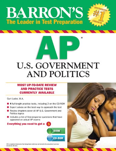 Barron's AP U. S. Government and Politics with CD-ROM, 8th Edition  8th 2014 (Revised) 9781438073873 Front Cover