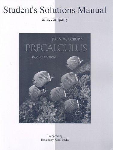 Student Solutions Manual Precalculus  2nd 2010 9780073360874 Front Cover