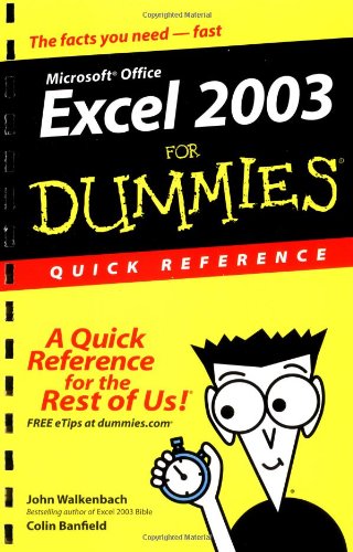 Excel 2003Â for Dummies Quick Reference   2003 9780764539879 Front Cover
