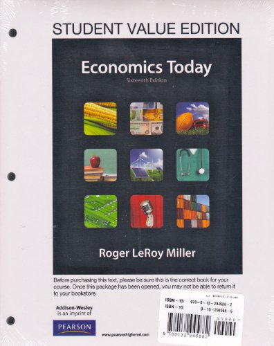 Economics Today  16th 2012 (Student Manual, Study Guide, etc.) 9780132945882 Front Cover