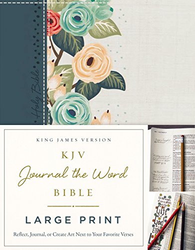 KJV Large Print Bible, Journal the Word, Reflect, Journal or Create Art Next to Your Favorite Verses (Green Cloth Over Board, Red Letter, Comfort Print: King James Version)   2016 (Large Type) 9780718090883 Front Cover