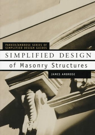 Simplified Design of Masonry Structures   1991 9780471179887 Front Cover