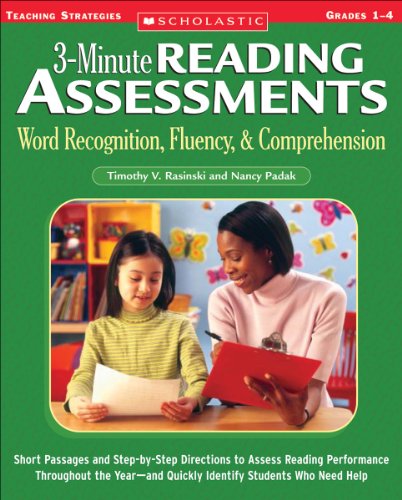 3-Minute Reading Assessments Word Recognition, Fluency, and Comprehension  2005 9780439650892 Front Cover
