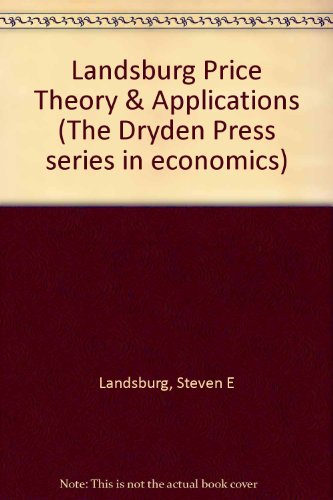 Price Theory and Applications  1989 9780030205897 Front Cover