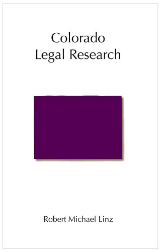 Colorado Legal Research   2010 9781594607899 Front Cover