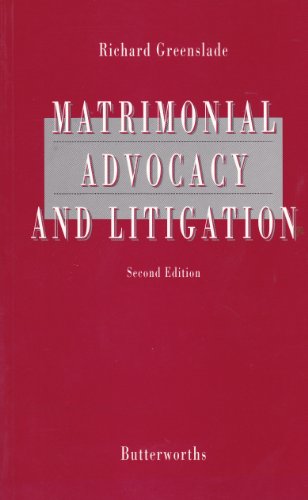 Matrimonial Advocacy and Litigation 2nd 1993 9780406020901 Front Cover
