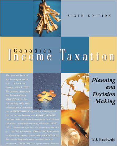 CANADIAN INCOME TAXATION >CANA 6th 2003 9780070914902 Front Cover