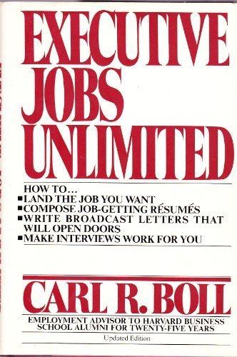 Executive Jobs Unlimited : Updated Edition  1979 9780025127906 Front Cover
