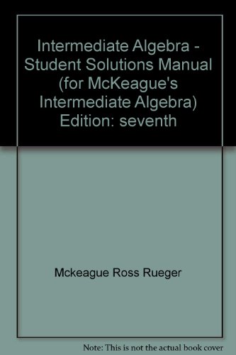 Ssm Intermediate Algebra 7th 2004 9780534422912 Front Cover