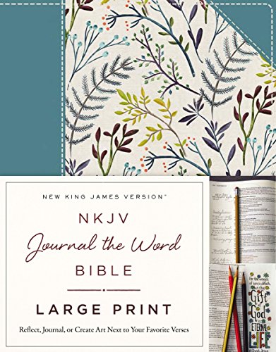Nkjv, Journal the Word Bible, Large Print, Blue Floral Cloth, Red Letter Edition Reflect, Journal, or Create Art Next to Your Favorite Verses Large Type  9780718090913 Front Cover