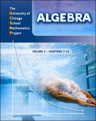 University of Chicago School Mathematics Project: Algebra  2008 9780076185917 Front Cover