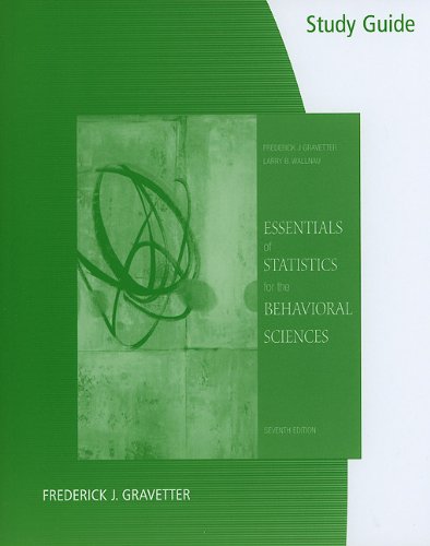 Essentials of Statistics for the Behavioral Sciences  7th 2011 (Student Manual, Study Guide, etc.) 9780495903918 Front Cover