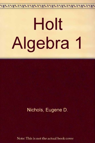 Algebra 1 82nd 9780030538919 Front Cover