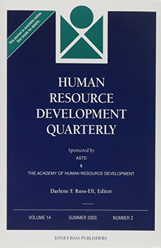 Human Resource Development Quarterly, Volume 14 , Number 2, Summer 2003   2003 9780787968922 Front Cover