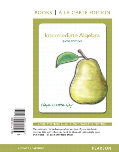 Intermediate Algebra, Books a la Carte Edition  6th 2013 9780321785923 Front Cover