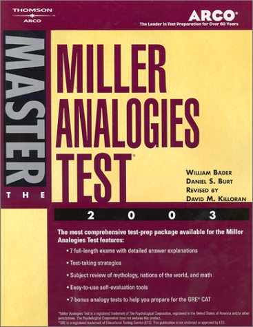 Master the Miller Analogies Test 2003 3rd 2002 9780768908923 Front Cover