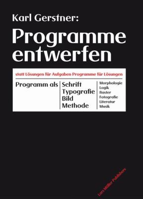 Programme Entwerfen:  2007 9783037780923 Front Cover