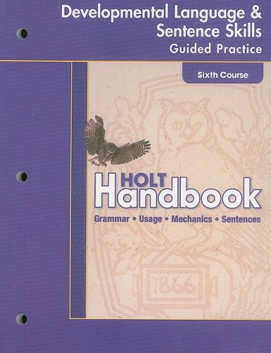Holt Handbook, Grade 12 Developing Language Skills/Practice 3rd 9780030663925 Front Cover