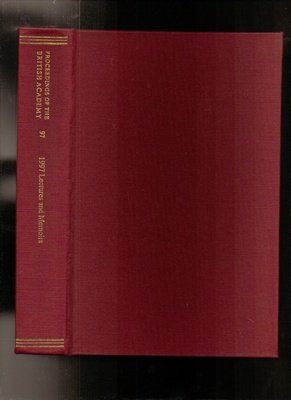 Proceedings of the British Academy 1995 Vol. 97 : Lectures and Memoirs  1998 9780197261927 Front Cover