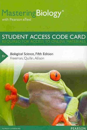 Biological Science Masteringbiology With Pearson Etext - Standalone Access Card:   2013 9780321858931 Front Cover