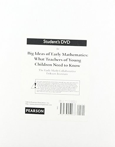 Big Ideas of Early Mathematics: What Teachers of Young Children Need to Know  2013 9780133259933 Front Cover