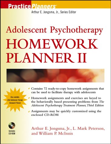 Adolescent Psychotherapy Homework Planner II   2003 9780471274933 Front Cover