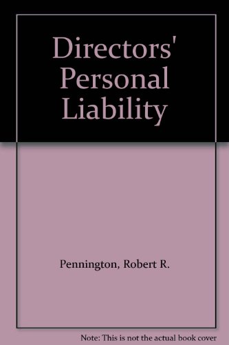 Directors' Personal Liability  1987 9780003832945 Front Cover